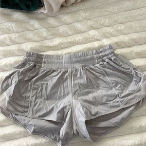 Women’s Lululemon Light Gray Athletic Running Shorts - Elastic Waist